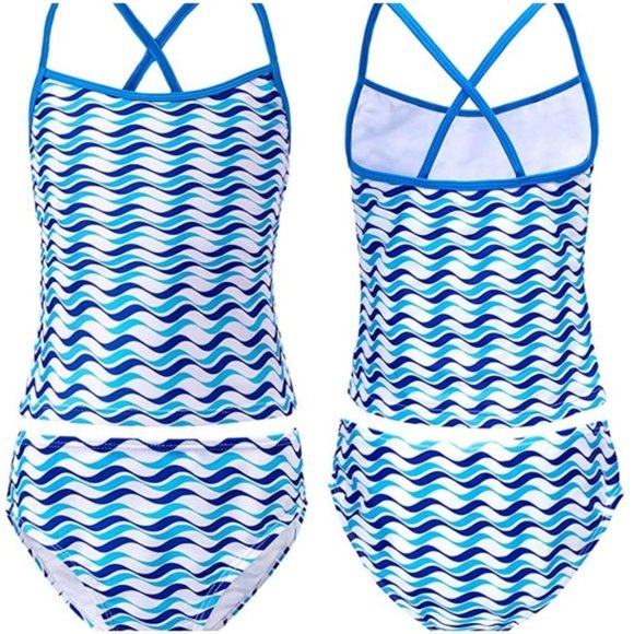 Urban Outdoor Girls Swirl Two-Piece Swimsuit Girls Tankini Two-Piece Swimsuit  S - Picture 7 of 7